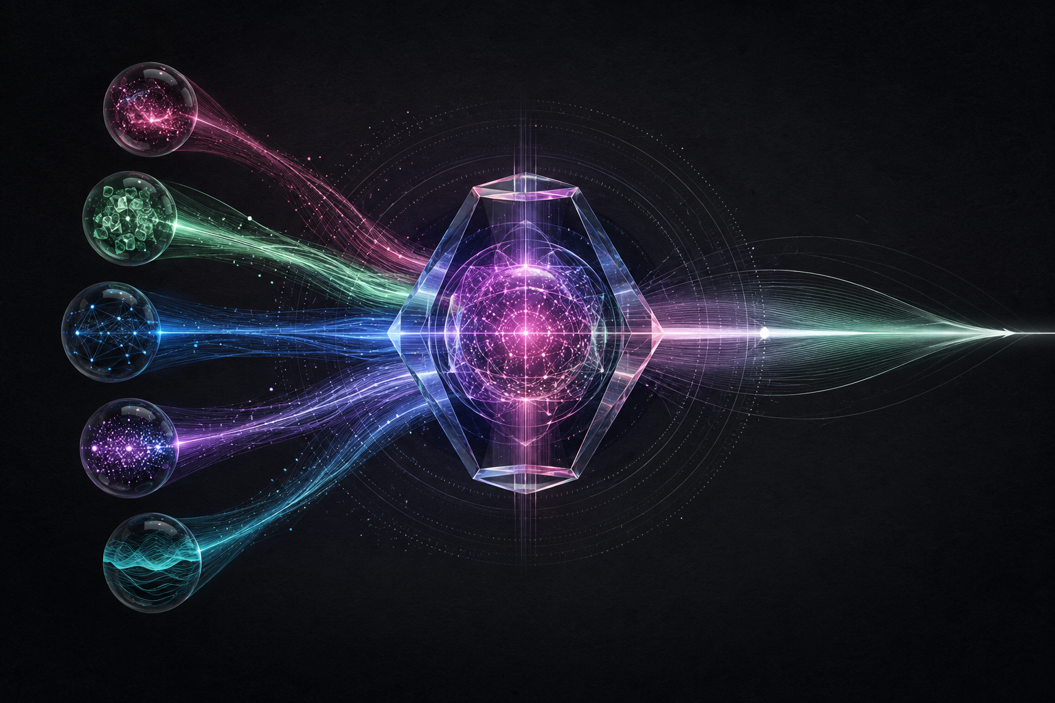 Abstract streams connecting AI search measurement, source governance and safe agent actions across APAC